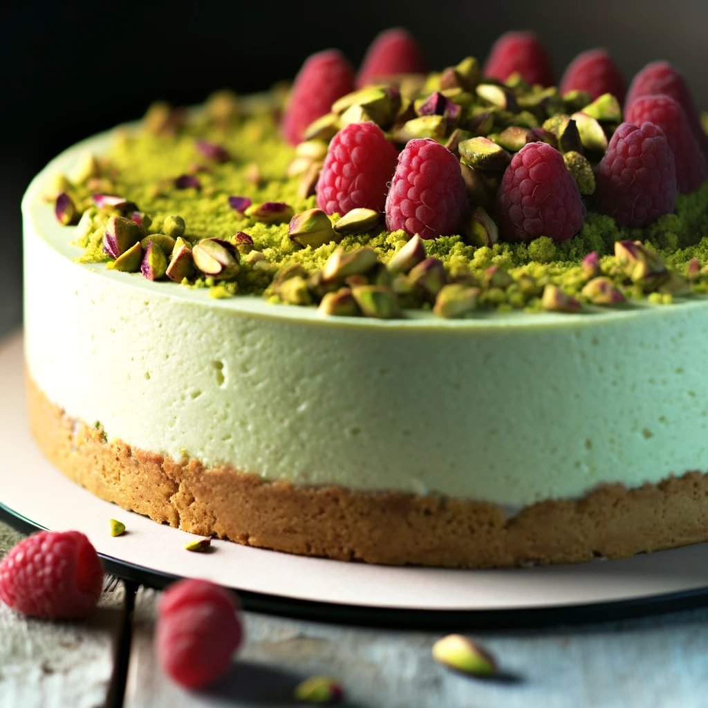 Raspberry-Pistachio Cheesecake - FoodieGen